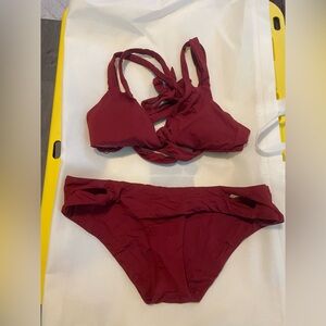 BECCA Burgundy Bikini Set